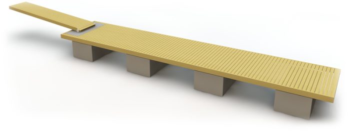 Flytbrygga med betongpontoner 12 m